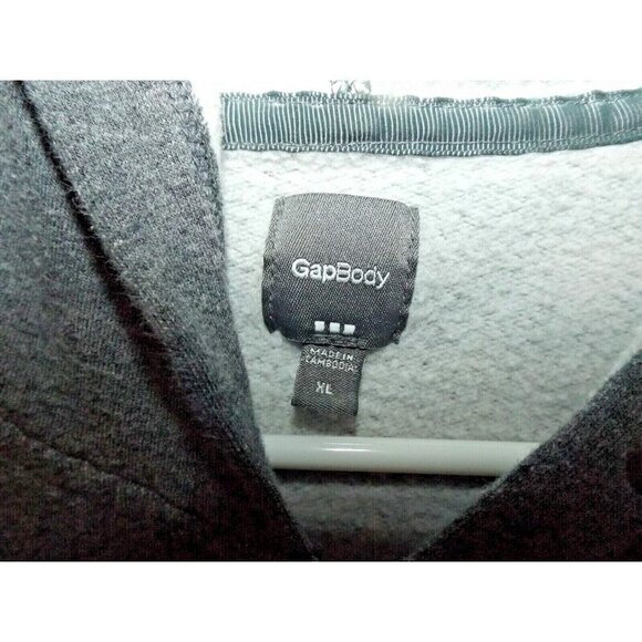 Gap Body XL grey full zip hoodie raglan sleeve NO DRAWSTRING - Picture 2 of 4